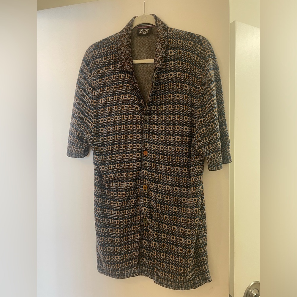 Scotch & Soda knit pattern short-sleeve shirt NWOT